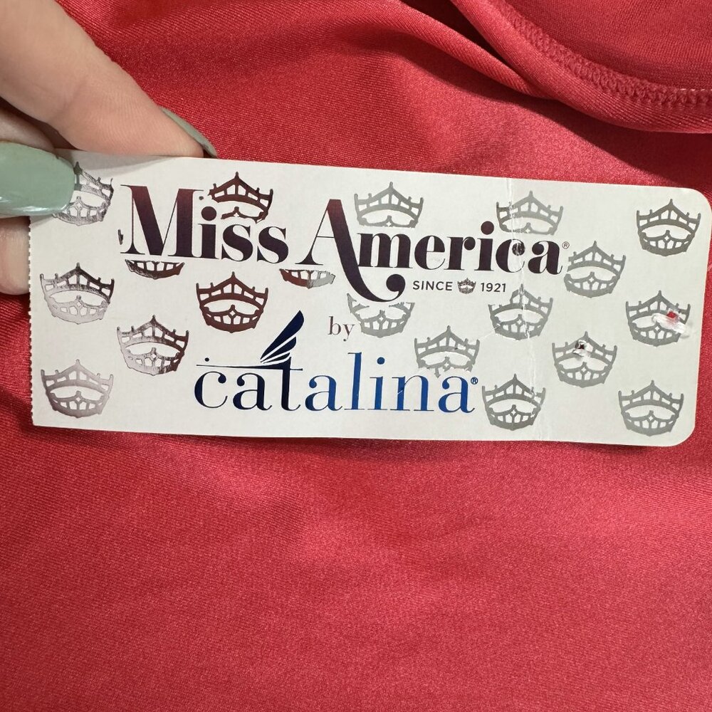 ❤️NWT CATALINA MISS AMERICA CORAL PINK SARONG BIKINI BOTTOM Size:4/6 #H - Picture 7 of 9